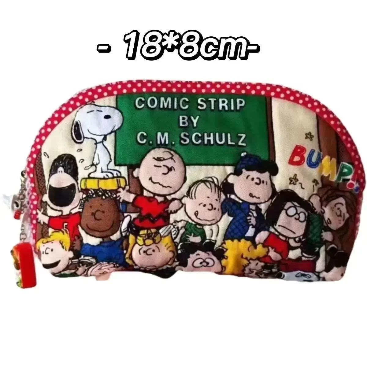 Miniso-Cartoon Snoopy Joint Impresso Pen Bag, Saco bonito de papelaria, Armazenamento de maquiagem de grande capacidade, Sacos cosméticos para