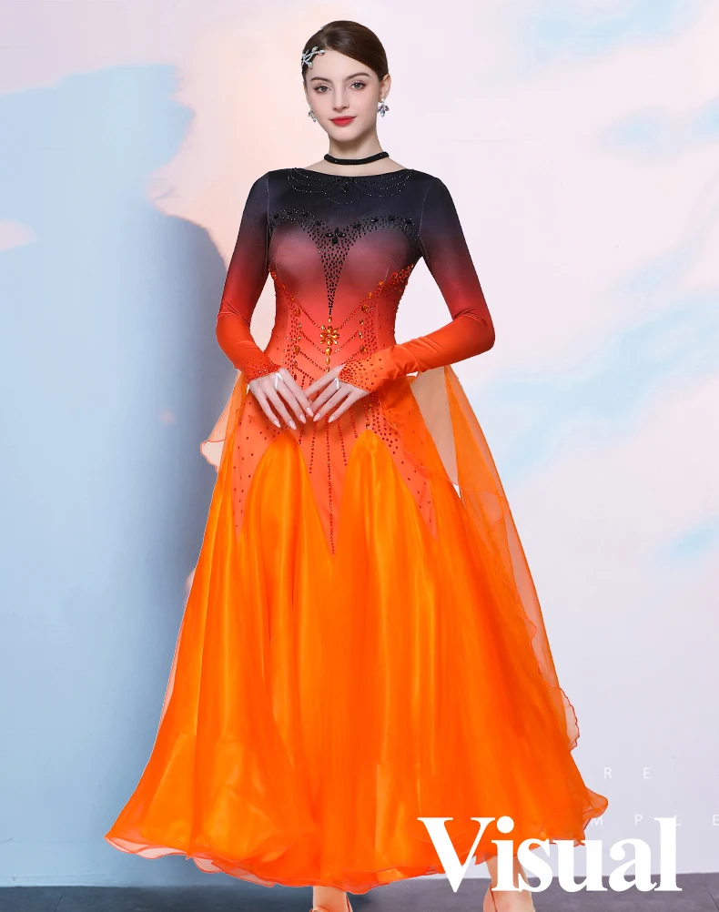 تخصيص النساء الكبار اللاتينية قاعة الرقص الجاز ملابس رقص حديثة الفالس تشا تشا الرقص تنورة كبيرة فريق الأداء المنافسة