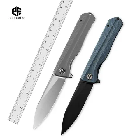 Petrified Fish PF818 Forwar Folding Knife Pocketknives D2 Steel Ball Bearing G10 Handle Foldable Camping Hunting EDC Pocket Tool