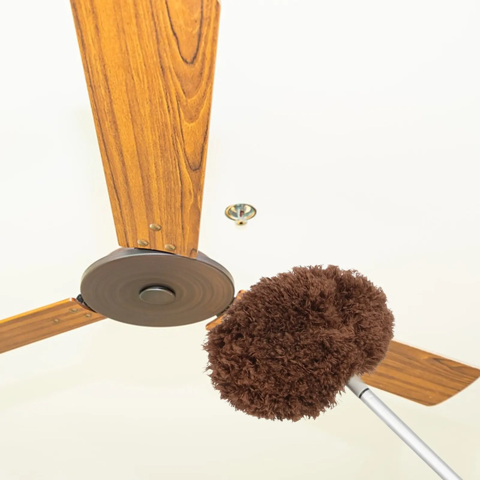 高天井用延長ポールダスター、アルミ合金ハンドル付きクモの巣除去ツール、軽量で調節可能なロングリーチ天井ファン