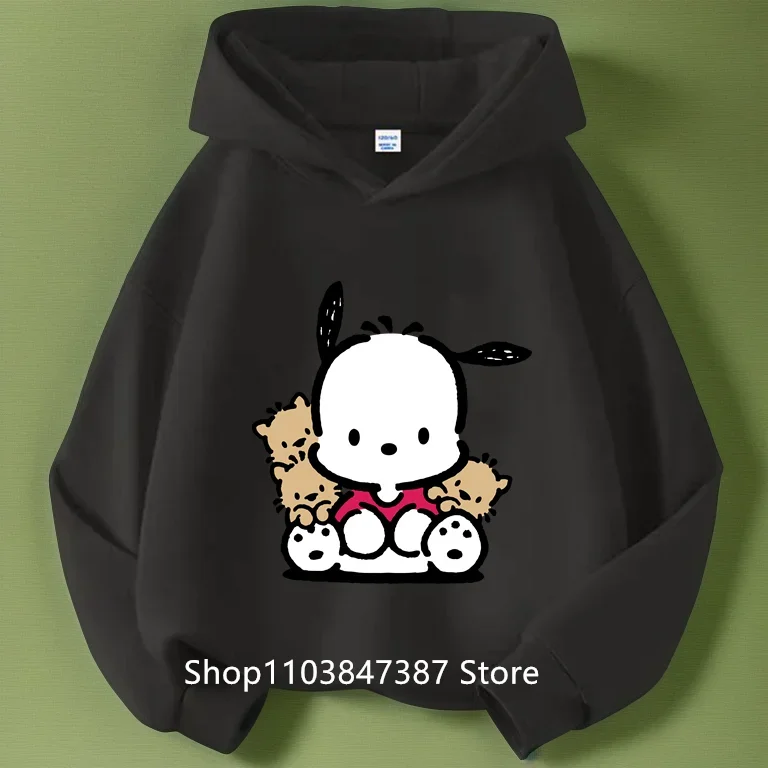 2024 Pochacco felpa con cappuccio abbigliamento per bambini abbigliamento per ragazze ragazzi felpe Kawaii a maniche lunghe primavera autunno Sanrio