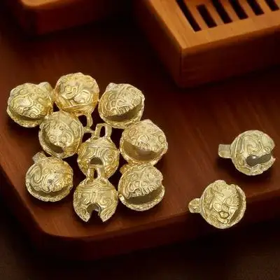 

12pcs Brass Bell Pendant Chinese Style Vintage Bells Charms for Jewelry Making Crafts DIY Supplies Lightweight