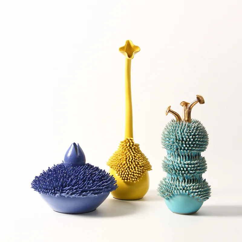 Jingdezhen high temperature ceramic flower ware, creative color living room TV cabinet ornament, dried flower arrangement