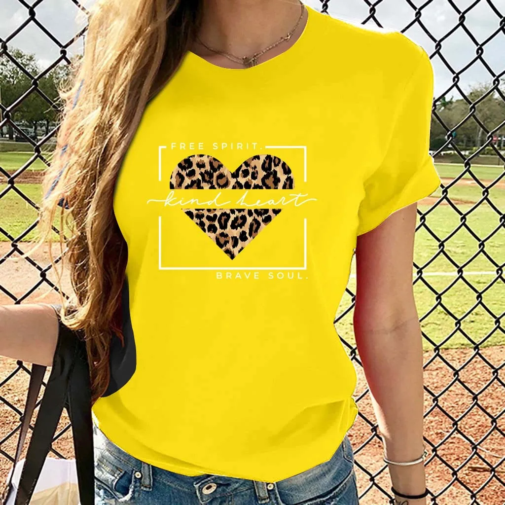 Cotton 100% Love Letters Retro Casual Loose Women\'s Plus Size T-shirt Summer Harajuku  Graphic T Shirts  Tops
