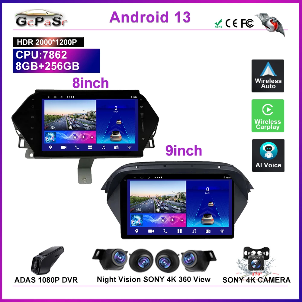 

Android 13 Car Radio For Honda Acura MDX 2007 -2013 Multimedia Video Player Navigation GPS Auto Stereo Head Unit Dash Cam Screen