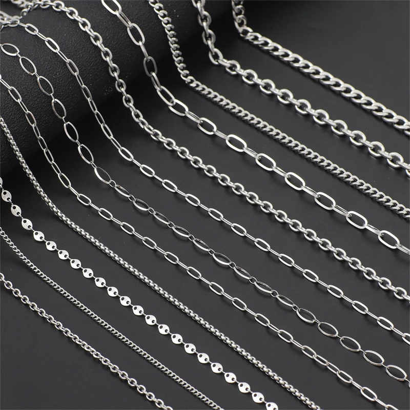 

1Meters No Fade Stainless Steel Chains for Jewelry Making DIY Necklace Bracelet Accessories Handmade Chain Beaded Chain