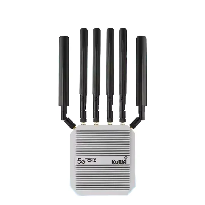 Hot Selling KuWFi 5G Dual Sim Card External Antenna Waterproof IP66 Dual Band Outdoor 5g Cpe Router With 2500Mbps Port