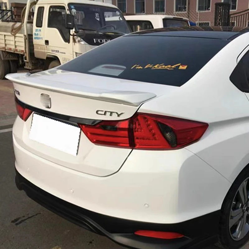 Dla Honda CITY tylna pokrywa bagażnika spojler skrzydło ABS carbon czarny zestaw modyfikacji sportowych 2015 2016 2017 2018 2019