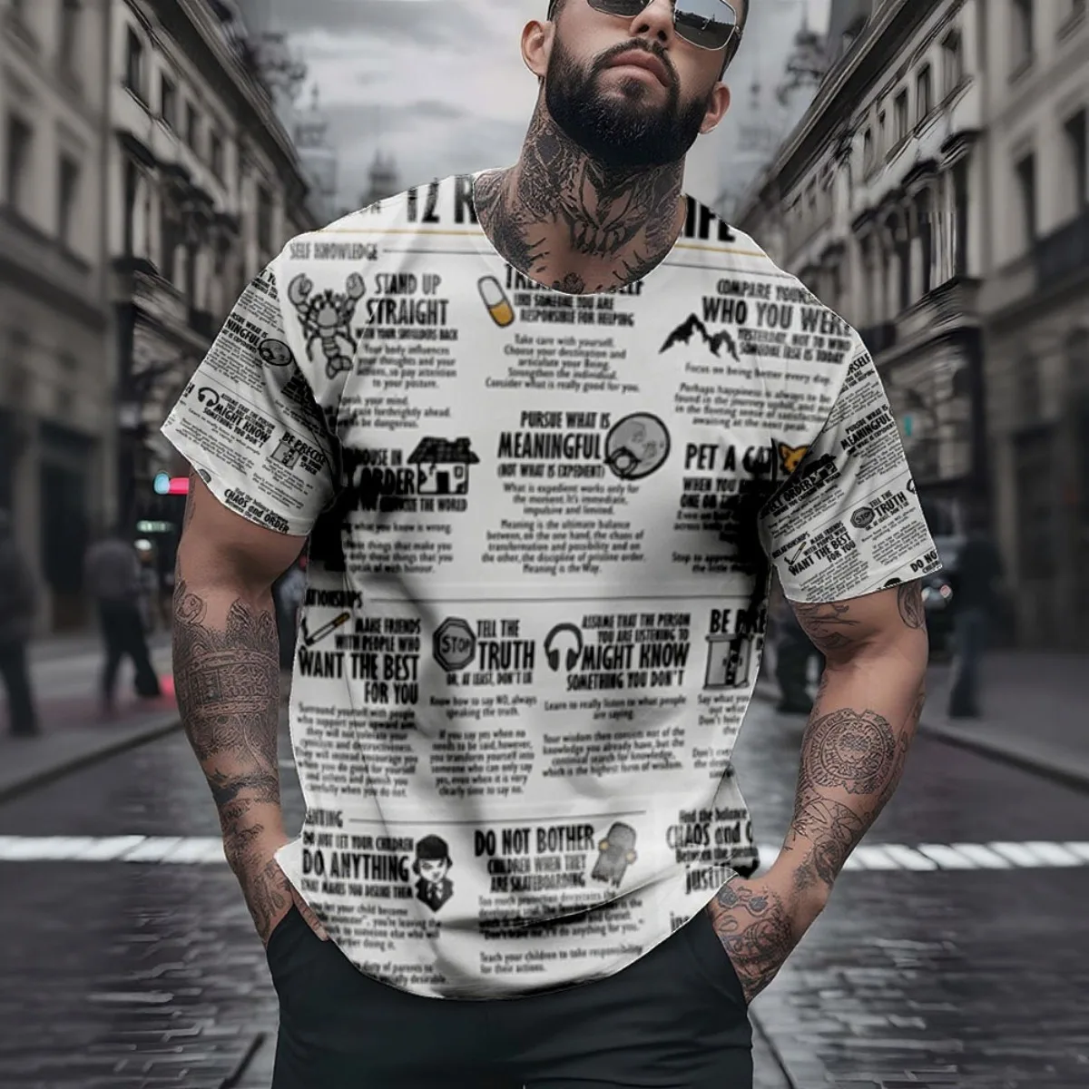 Eine Vintage-Reise des Mountain National Park Colora US-Poster Neuankömmling Mode Herren Kurzarm All-Over Prin