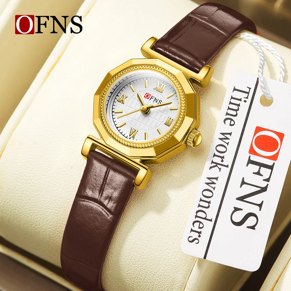 

OFNS New 1555 Fashionable Niche Women's Quartz Watch Waterproof Retro High-end Feeling Roman Women's Quartz Watch