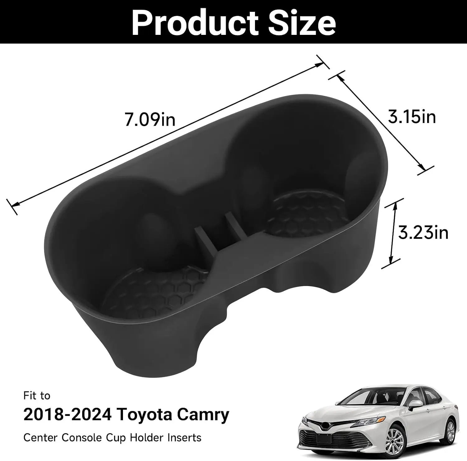 Silicone Non-Slip Rear Center Console Cup Holder Inserts For Toyota Camry 2018 2024 Car Drink Bottle Holder Interior Accessories