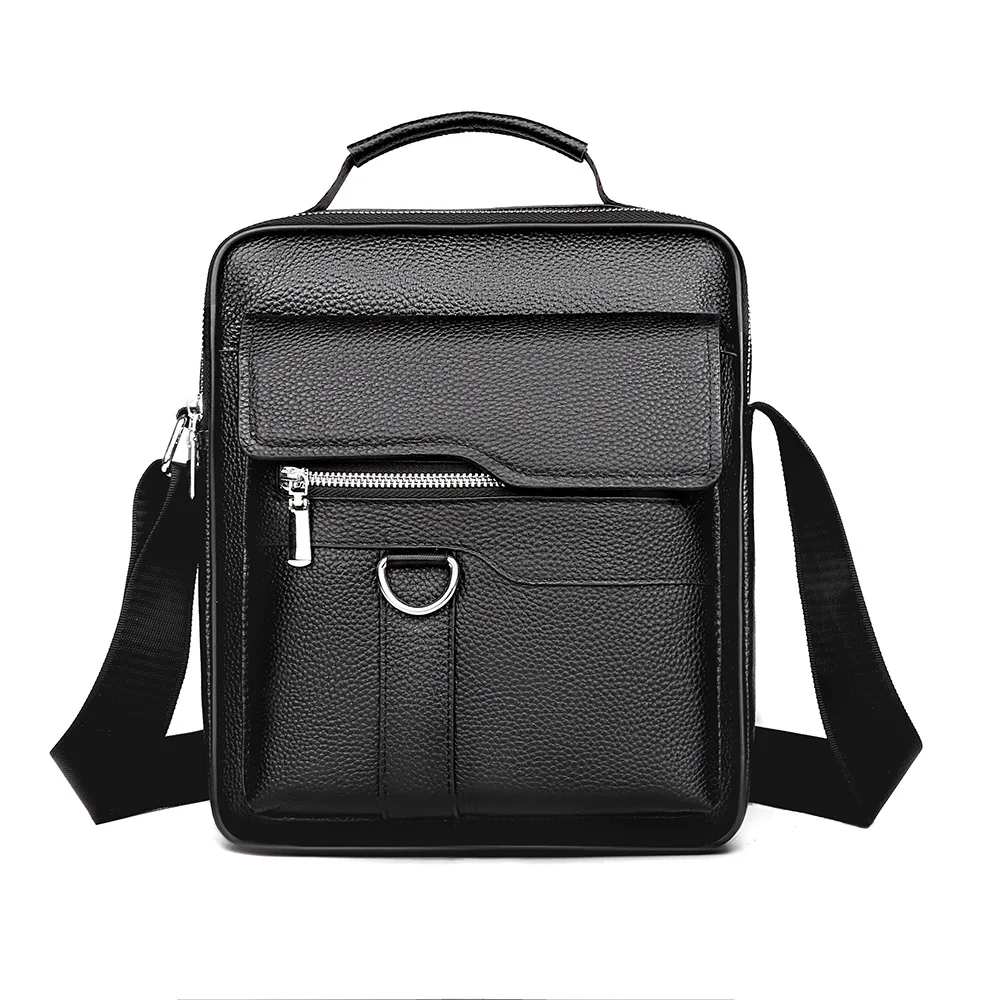 

Genuine Leather Men's Single oulder Bag Casual Busin Soft Leather Crossbody Bag Vertical Small Bapa for Men