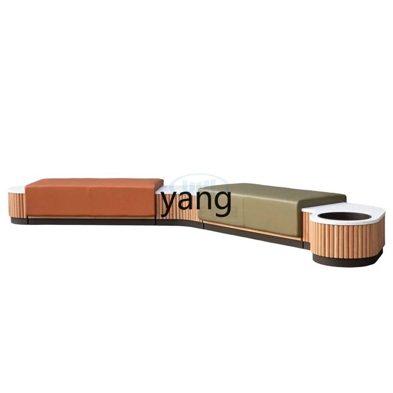 LTT， Nordic light luxury modern creative leather sofa hotel clubhouse entertainment sofa stool combination