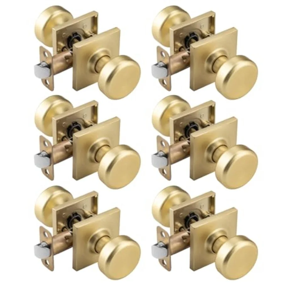 

Pack Interior Door Knobs for and Closet, Pismo Doorknob with Square Rosette