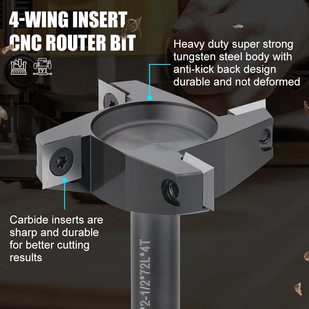 Imagem -03 - Xcan-madeira Plaina Bit Insert Carbide Fresadora Shank 21 Diâmetro de Corte Spoilboard Cnc Surfacing Router