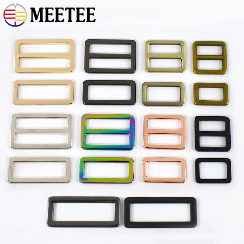 

10Pcs 20/25/32/38/50mm Metal Tri Glide Adjustable Ring Buckles for Webbing Bag Strap Clasp Hook Slider DIY Leather Accessories