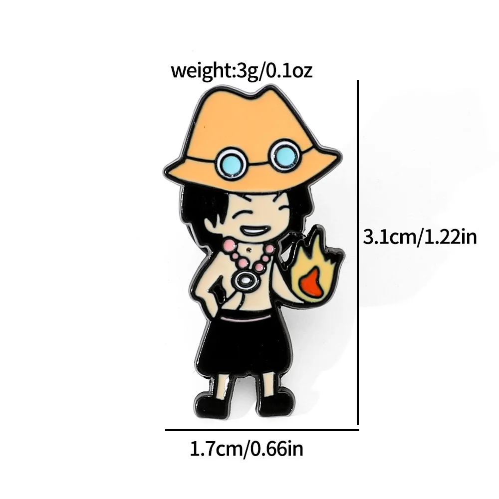 Cute Cartoon Anime One Piece Metal Badge Creative Personality Character Alloy Drip Oil Brooch Accessories Y2k Fashion Toys Anime
