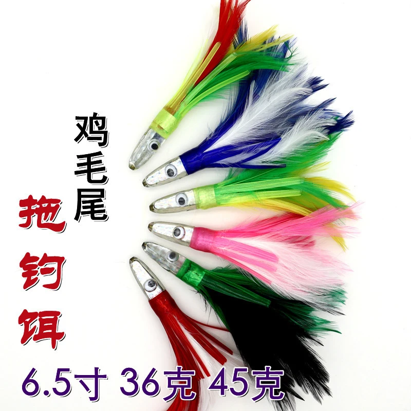 

6 Inch Colored Acrylic Octopus Bionic Lure Sea Fishing Colorful Chicken Feather Lure Trolling Lure Equipment