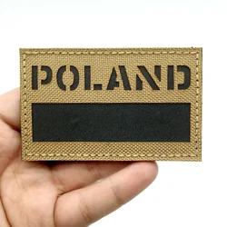 1pc IR Reflective Poland Flag Patch with Hook and Loop Backing, Tactical Backpack Accessory for Clothing, Pants, Shoes