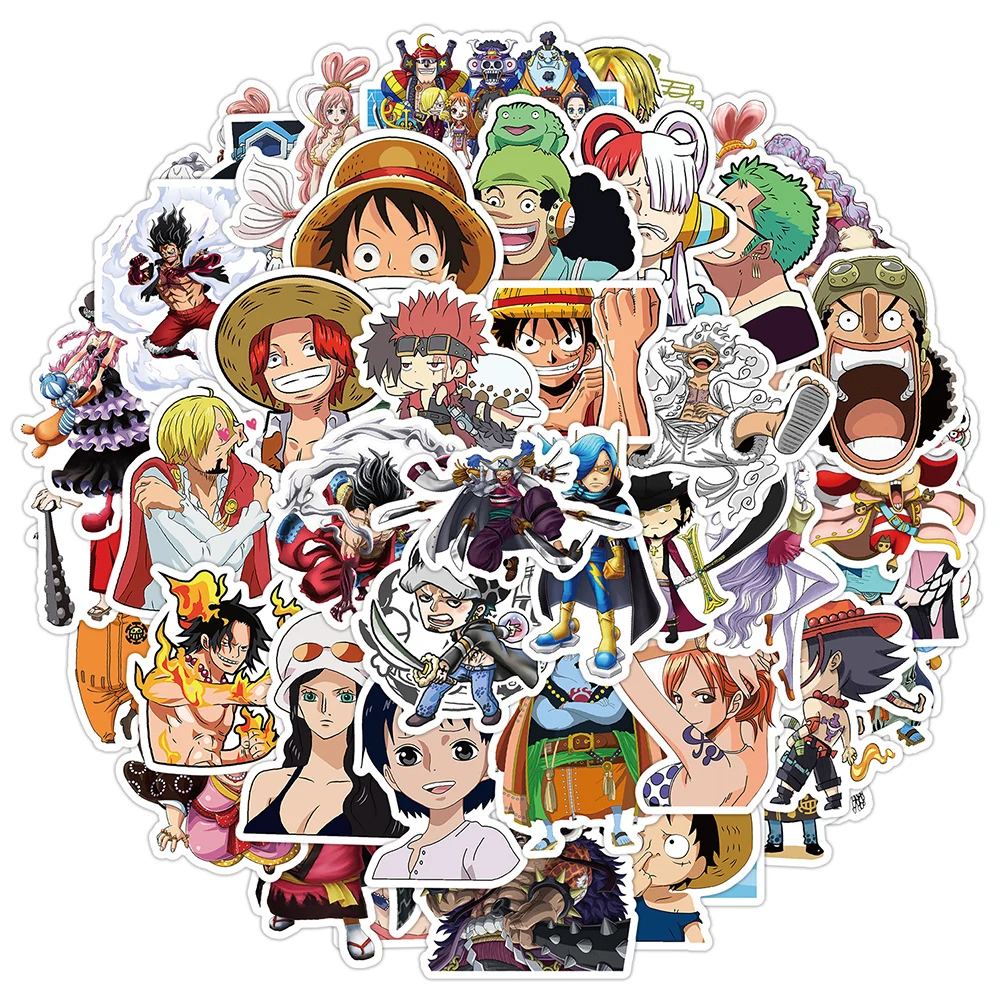 10/30/50pcs ONE PIECE Anime Luffy Stickers Classic Cool Manga Decals Kids Toy Scrapbook Car Suitcase Phone Cartoon Sticker Decor