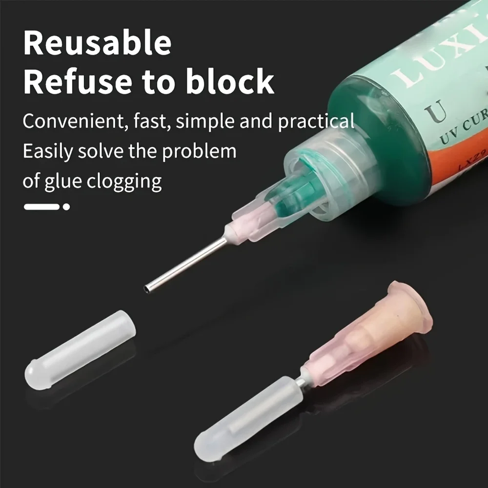 Tappo in silicone per ago erogatore da 50 pezzi, cappuccio protettivo per ago in silicone bianco latte, perdite/solidificazione anti-colla, manutenzione