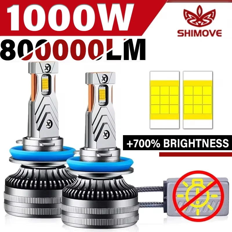 

H7 H3 H4 H11 Led Car Headlights H8 H1 HB3 9005 HB4 9006 9012 HIR2 LED Hi/Lo bulb Turbo light Fan Canbus Decoder 30000LM 300W ﻿