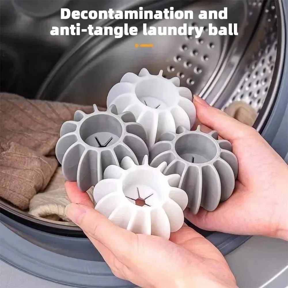 3/5/10Pcs Laundry Ball Silicone Anti-winding Clothes Cleaning Ball Reusable Anti-tangle Cleaning Tools Hair Catcher Laundry Ball