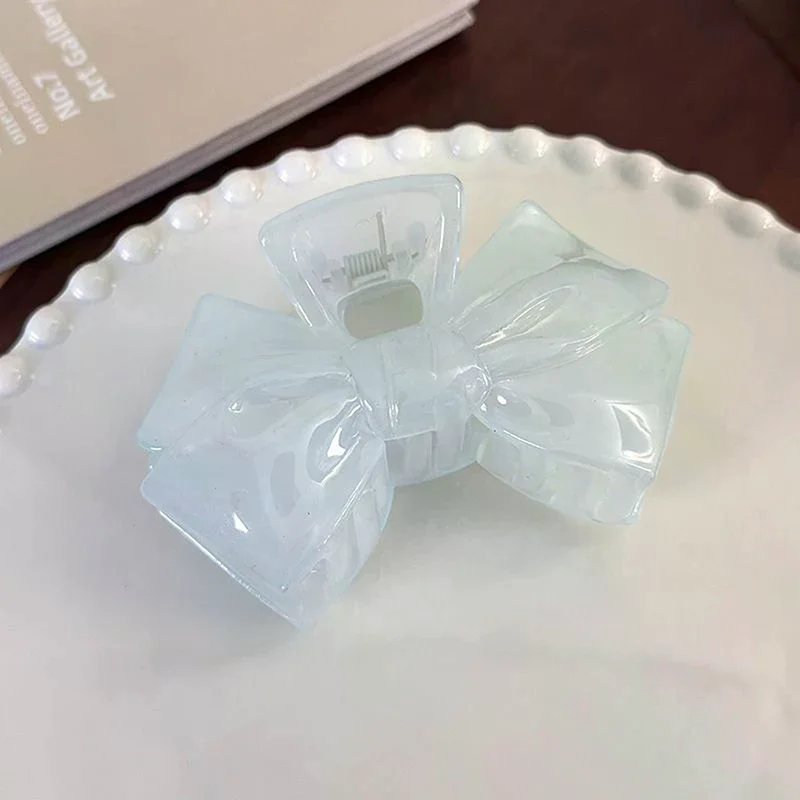 Sweet Cream Blue Bow Five-Pointed Star Hair Clip Geometry Hair Claw For Women Elegant Bowknot Crab Barrettes Hair Accessories