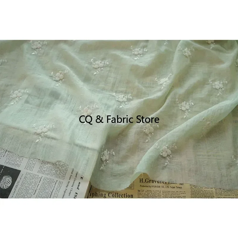 Morbido colore caramella solido ricamo tridimensionale fiore tulle tessuto primavera ed estate accessori di abbigliamento abito cheongsam