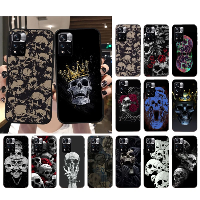 Phone Case For Xiaomi Redmi Note 13 12 11 10 Pro 12S 11S 10S Redmi 10 13C 9C 10C Skull Case