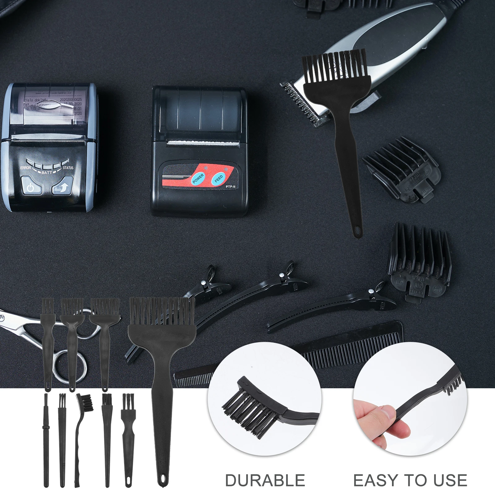 

8pcs Shaver Razor Cleaning Brush Set Pp Material Nonslip Handle For Electric Shaver Clipper Trimmer Household Appliances Travel