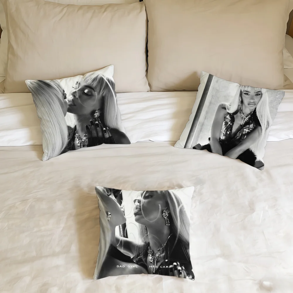 B-Bad G-Gyal Más Cara Singer cushion cover Home Office Birthday Anniversary Gifts Soft Skin Friendly Cushion Cover