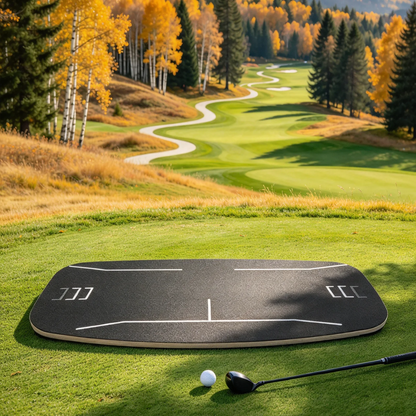 Black Golf Swing Training Balance Board 330lbs Load Capacity Wood Sandpaper Golf Pressure Board for Swing Posture Training