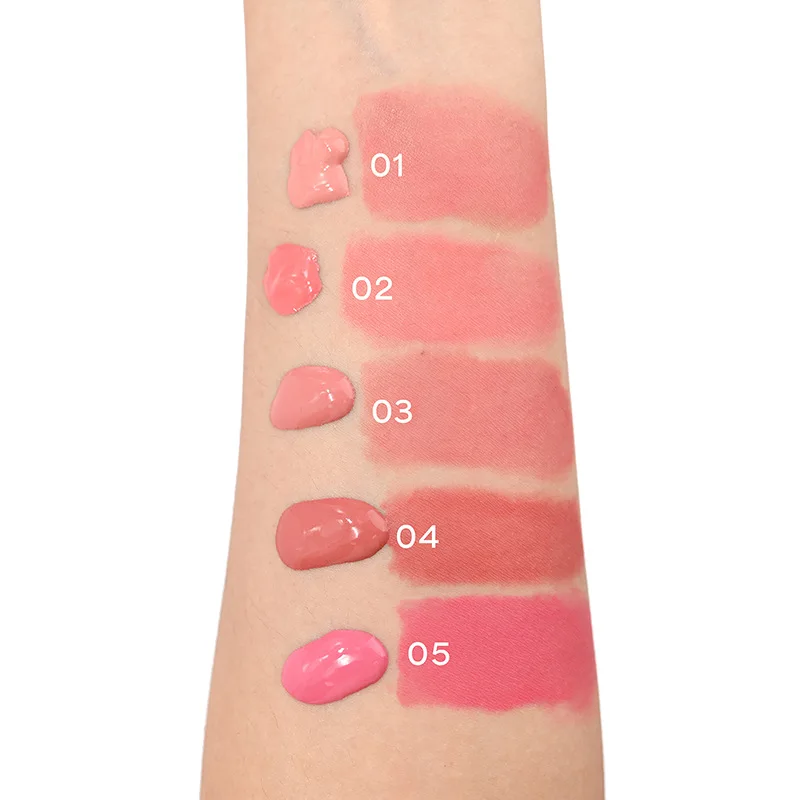 Geen Logo Gezicht Wang Blusher Fluweel Matte Oogschaduw Gezicht Lippigment Make-Up Blijvende Water Vloeistof Blush Natuurlijke Crème Blusher