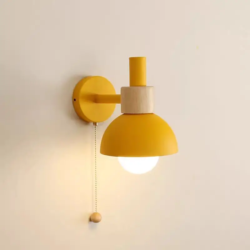 

French Pastoral Bedside Light Nordic Simple Bedroom Decorative Wall Lamp Cute Macaron Entry Lamp Master Bedroom Light