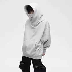 Autumn Men's Ninja Turtleneck Hoodies New Letter Embroidered Hip Hop Fashion Sweatshirts Y2K Streetwear Vintage Fleece Hoodie