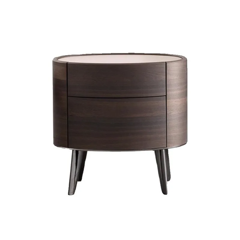 

Italian minimalist oval bedside table, large and small apartment bedroom, modern storage bedside