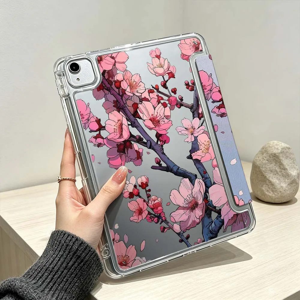 

Beautiful Lucky Peach Blossoms Soft For iPad Pro Air mini 6 5 4 3 2 1 11th 10th 6th 5th M5 M4 M3 M2 9gen Foldable 3Y Tablet Case
