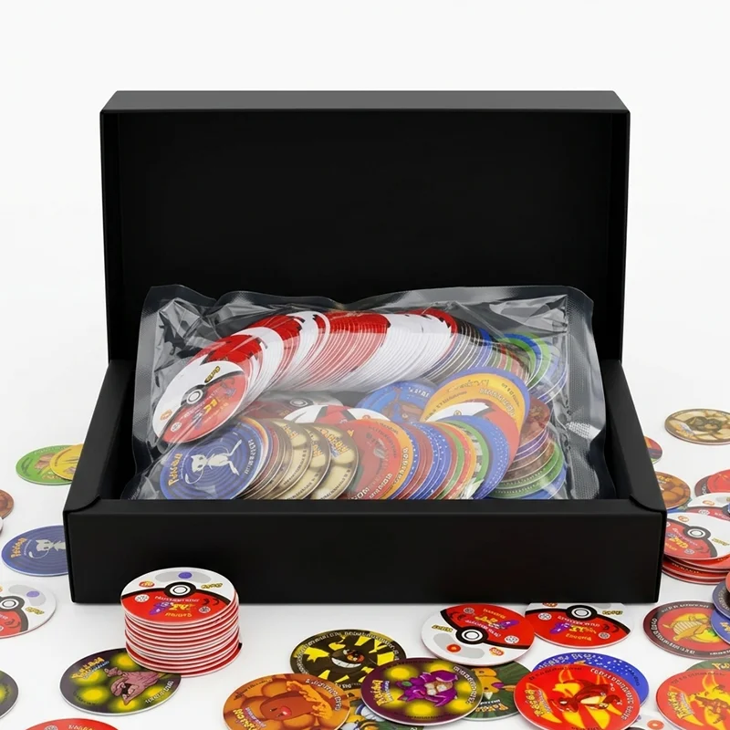 Lote de Tazos Coleção Pokémon 1ª Geração 169 peças/2ª Geração 100 peças/3D Holográfico 92 peças, Cartas de Jogo de Anime, Taps para Álbum, Pogs Raros, Presente para Colecionadores