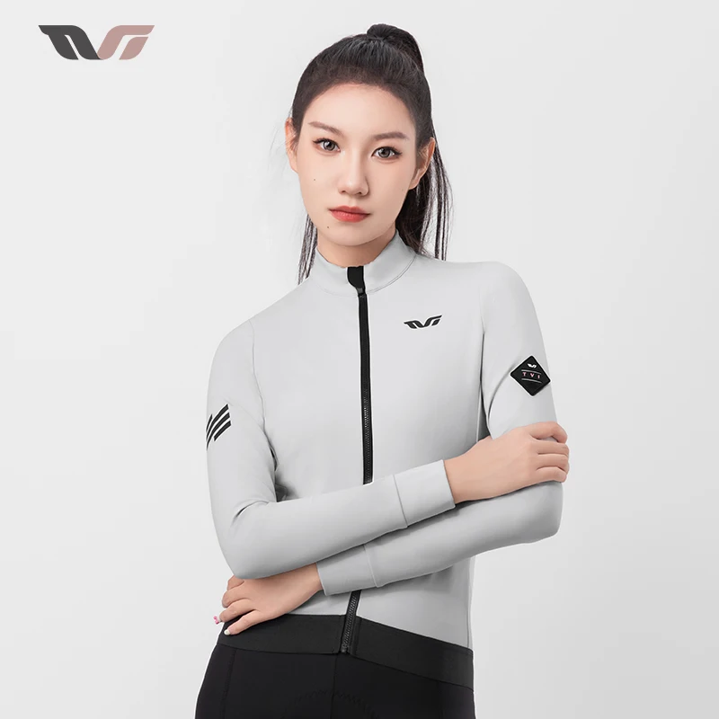 

ROCKBROS TVI Female Autumn Winter Cycling Jersey Windproof Warm Thermal Fleece Jacket Long Sleeves Jersey Women Cycling Clothing