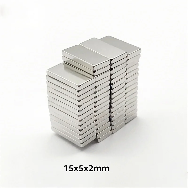 N52 15x5x2mm Block Super Strong Magnetic Magnets 15mm*5mm*2mm Permanent Neodymium Magnet 15mmx5mmx2mm N52 15*5*2