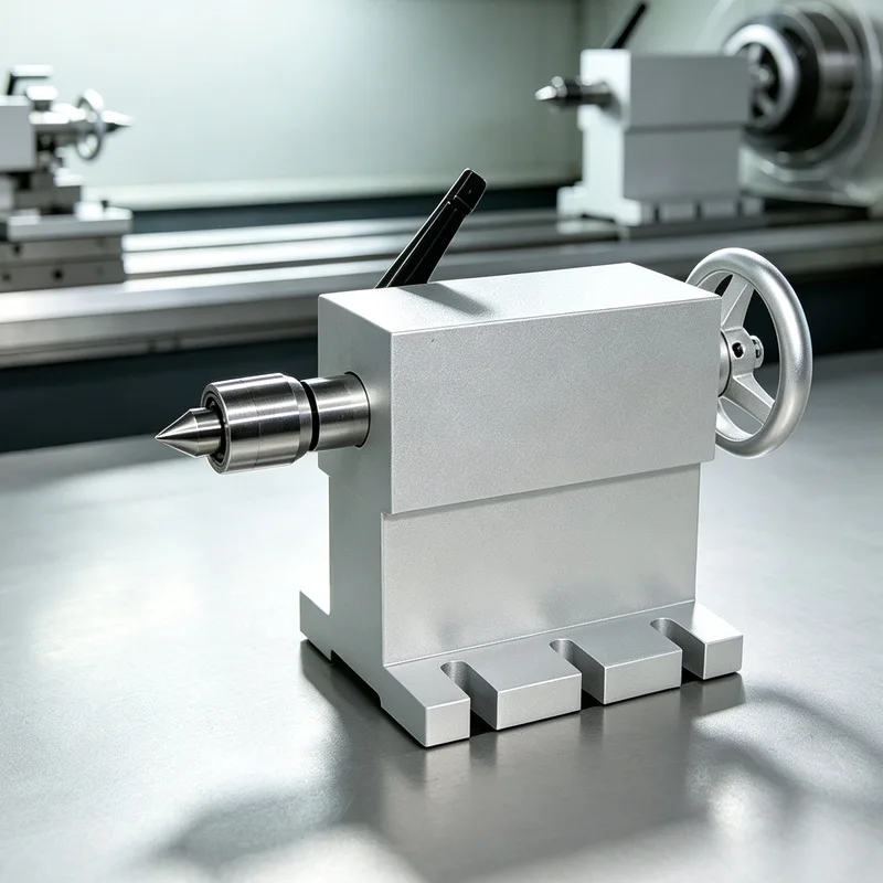 Pneumatic Tailstock Engraving Machine 4th Axis Accessories MT2 Top Head ER11 Movable Center Height 100mm Rotary Lathe Fixtures