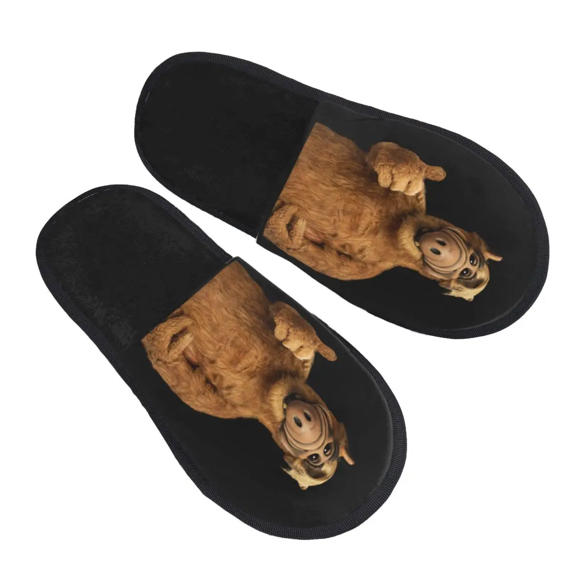 Custom Alf Thumbs Up Soft Memory Foam House Slippers Women Alien Life Form Sci Fi Tv Show Comfy Warm Anti-skid Sole Slipper