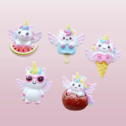 

10pcs Colorful Cute cartoon angel unicorn horse Flatback Applique DIY Wedding Scrapbook Charm Decor DIY Jewelry Making Crafts
