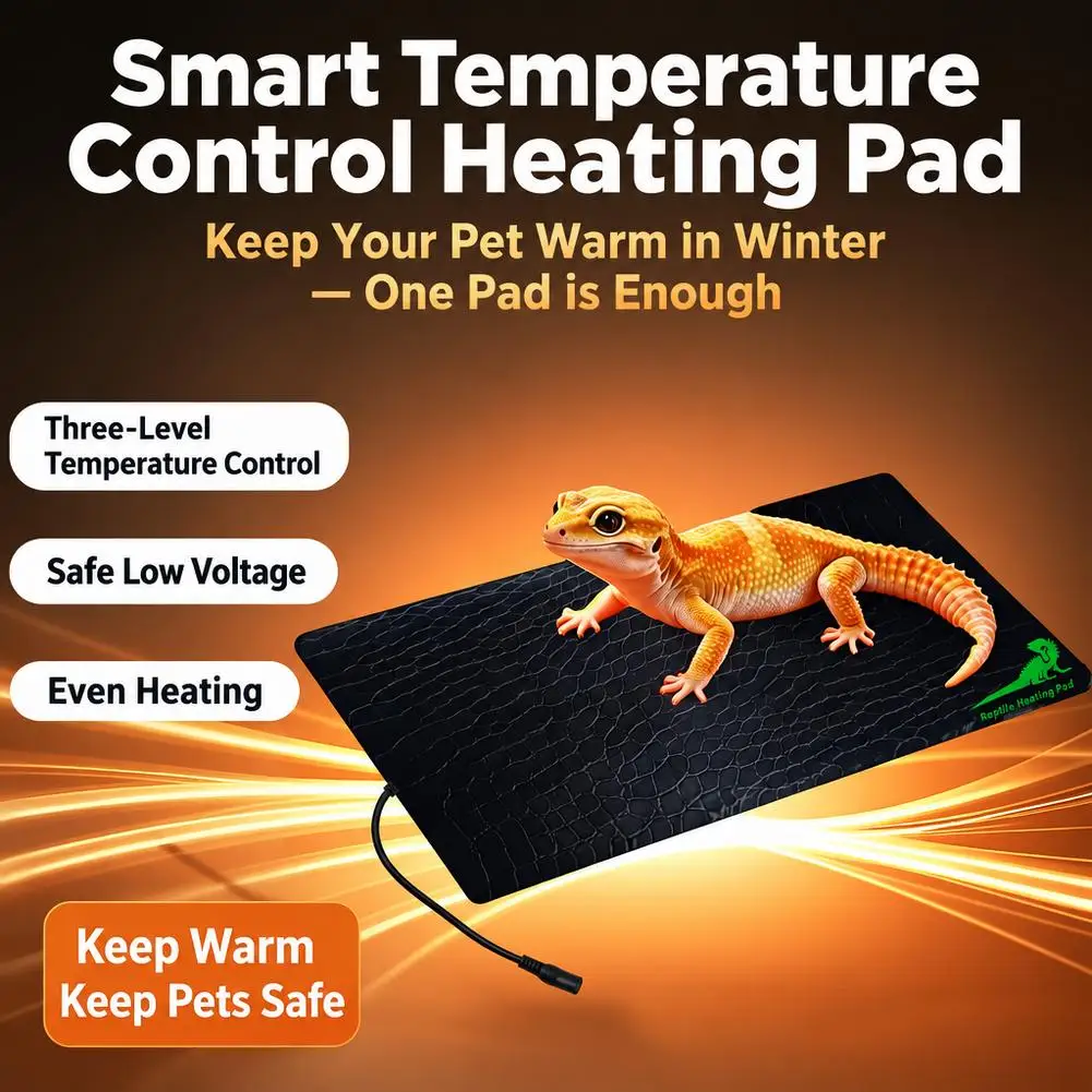 USB Reptile Heating Pad 5V Adjustable Temperature PU Leather Warmer Mat For Reptile Snake Lizard Turtle Seedling Pet Terrarium