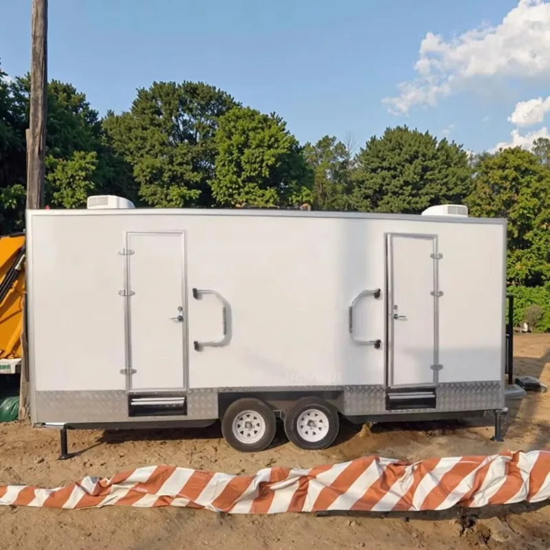 Customized Portable Toilet VIP Portable Mobile Home Party Toilets Outdoor Mobile Flushing Toilet Truck With Urinal Waste Tank