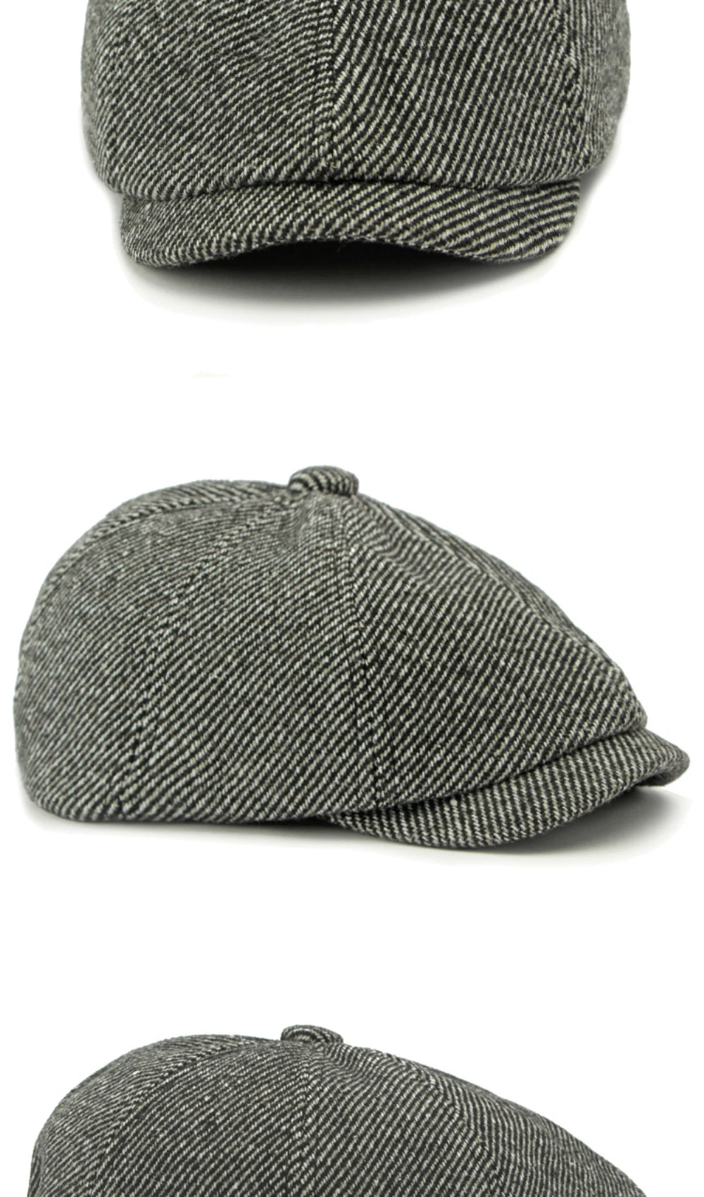 HT4962 Baskenmütze für Männer und Frauen, Retro-Künstlermütze, gestrickte Ivy-Flatcap, Frühling, Herbst, Winter, achteckige Baskenmütze – Detail 8