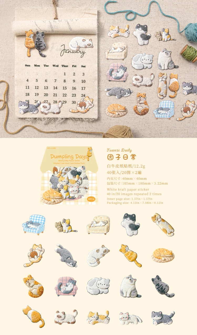 Niedliche Cartoon-Tier-Aufkleber Katze Hund Kawaii Junk Journal Scrapbooking Hobby Bastelbedarf Schneideform Aufkleber Schreibwaren – Detail 30