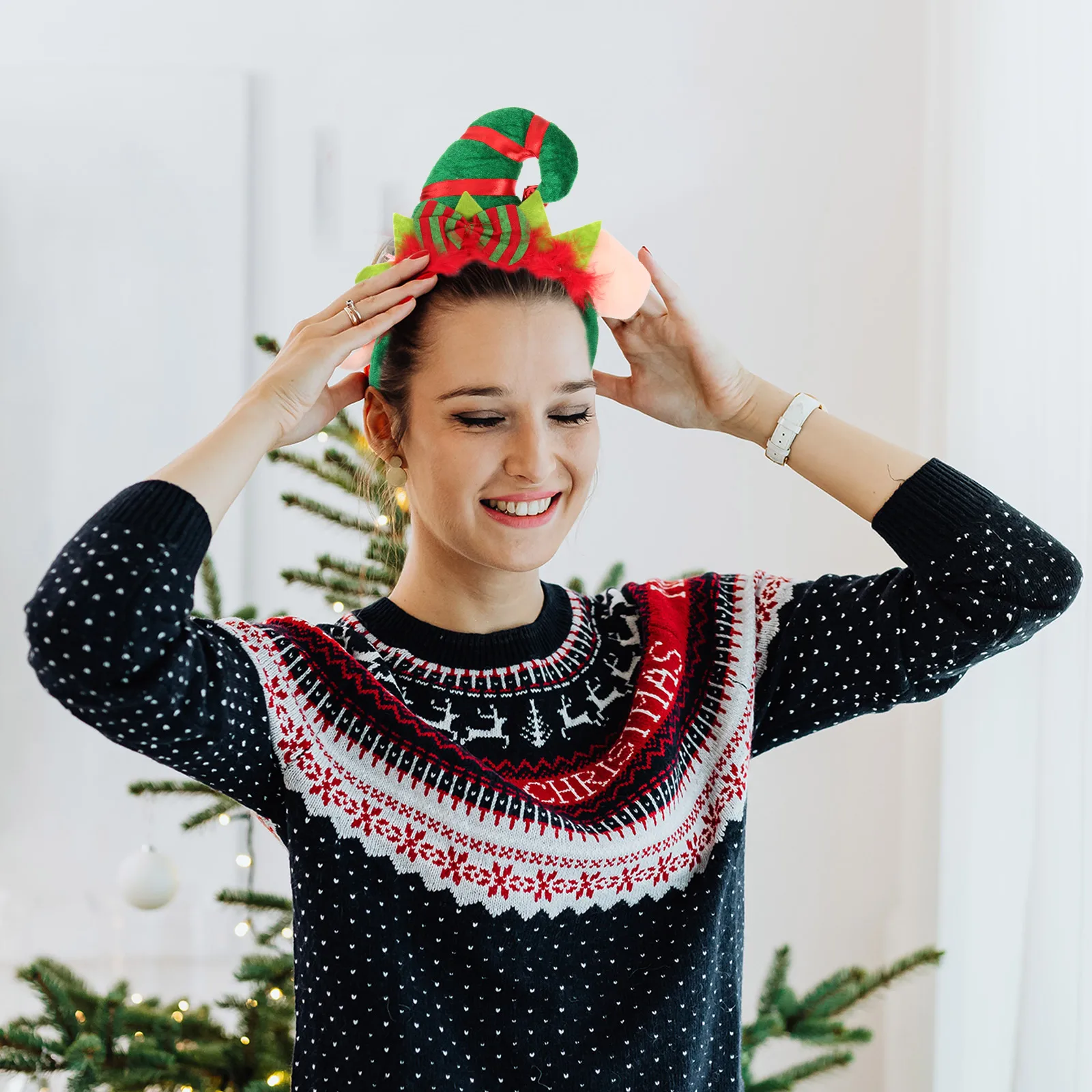 

Headband Christmas Lightweight Bells Hair Band Party Headdress Adorable Accessories Christmas Headband Headwrap