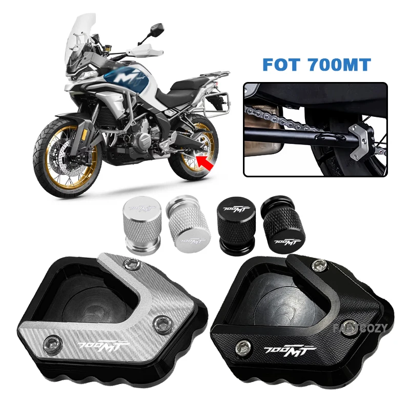 Pour CFMOTO 700MT MT700 CF 700 MT 2024 2025 accessoires de moto coussin élargi Support latéral béquille bouchons de Valve de pneu